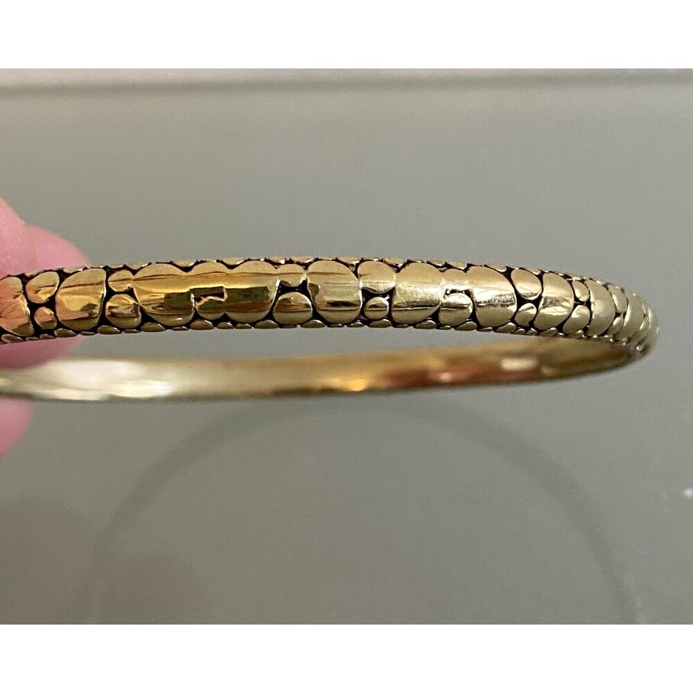 Vintage Monet Cobblestone Black Print Design Gold Bangle